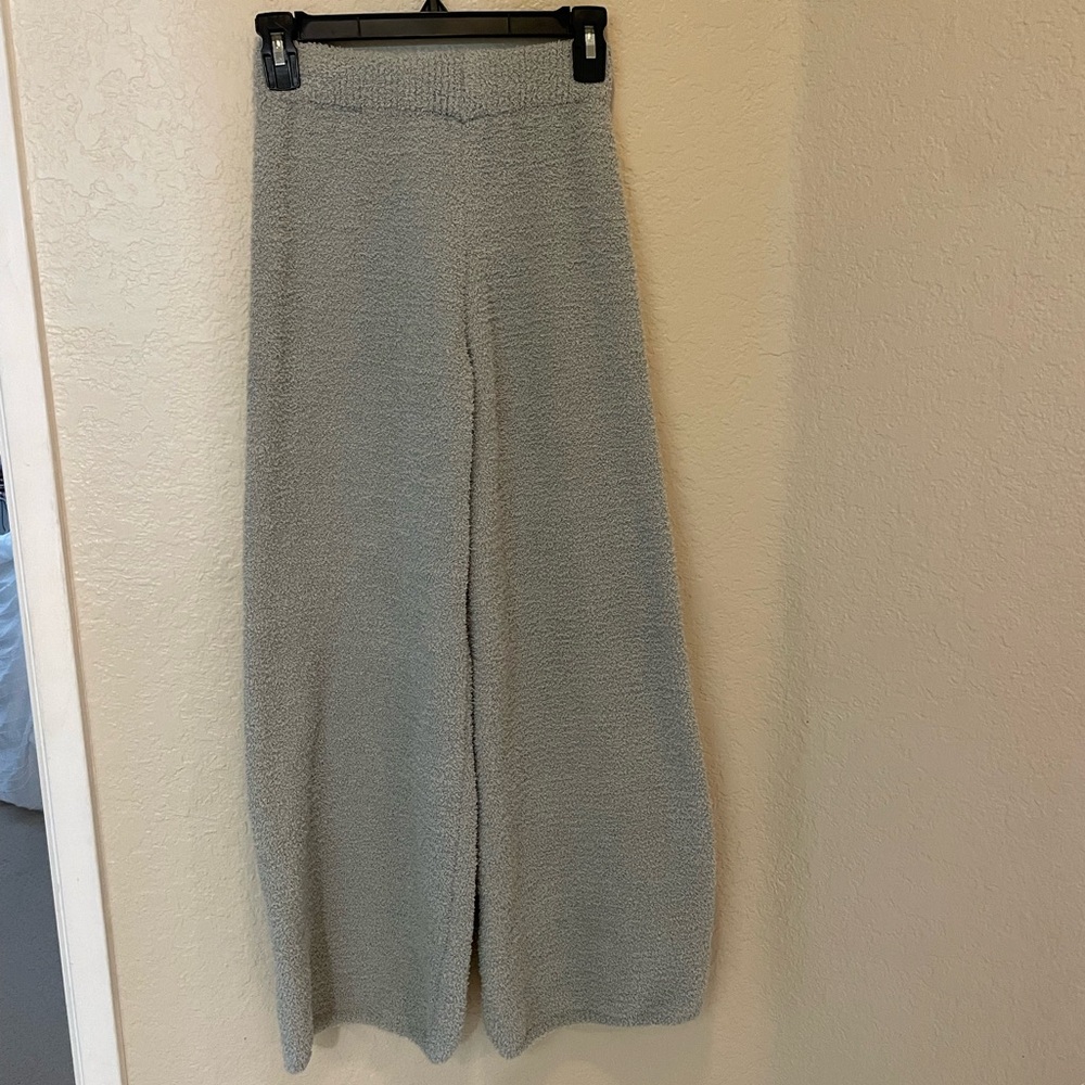 Sincerely Jules Sage Green Fuzzy Wide Leg Lounge Pants Size US S